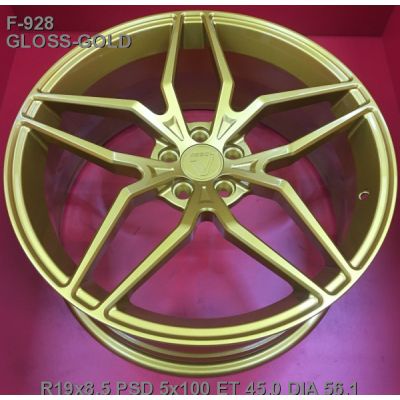 Диски Vissol F-928 8,5x19 5x100 ET45 DIA56,1 (gloss gold)