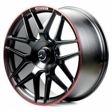 Replica Mercedes (MR8010) 10x22 5x130 ET36 DIA84,1 (matt black red lip)