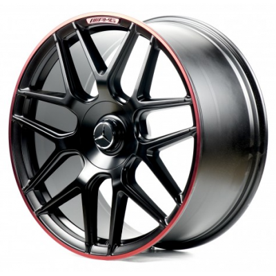 Диски Replica Mercedes (MR8010) matt black red lip