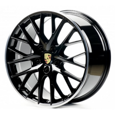 Replica Porsche (PR3083) 9,5x20 5x130 ET61 DIA71,6 (gloss black machined lip)