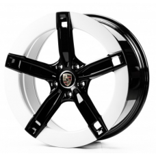 Replica Porsche (PR350) 9,5x21 5x130 ET60 DIA71,6 (black white flange)