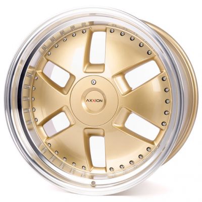 Диски AXXION Y1 (GG+ML+) Gold Glanz mit poliertem Felgenbett R21 W11 PCD5x112 ET32 DIA66.6